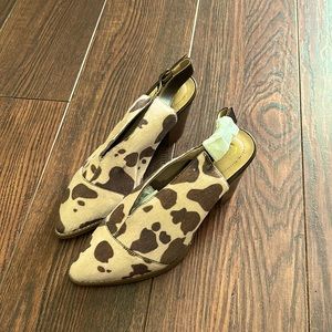 Woman’s cow print heels